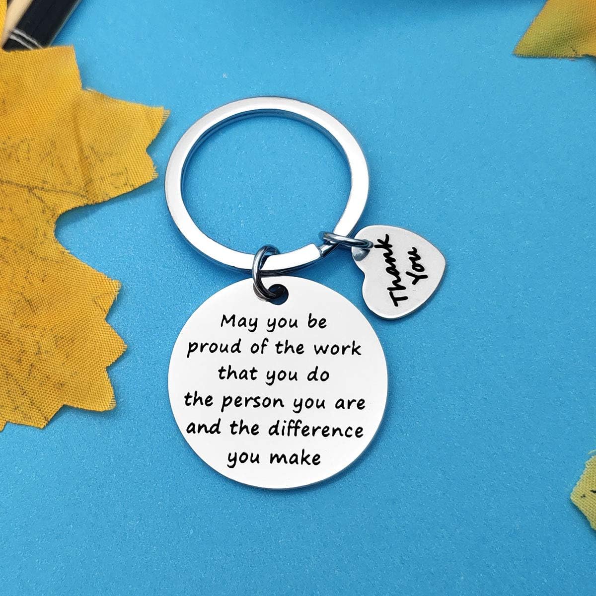 Huwujiu Thank You Gifts Keyring Appreciation Gifts Make a Difference Keyring Appreciation Gifts for Employee Volunteer Social Worker Thank You Gifts for Nurse Mentor Teacher Gifts - Image 5