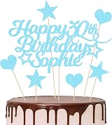 EDSG Personalised Happy Birthday Cake Topper Glitter Card 160x108mm