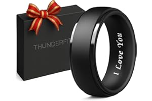 ThunderFit Silicone Rings Wedding Bands for Men, Plain and I Love You Engraved, Men’s Rubber Engagement Bands, 1-Pack