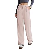 Kistore Womens Pants Wide Leg Thick Warm Pleated Work Slacks Fall Winter Business Casual Trousers for Women with Pocket