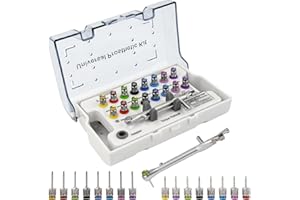 Ceelpeopar Universal Implant Driver Kit, Autoclavable Dental Implant Torque Wrench Kit with 10-70Ncm Torque Adjustable Ratchet and 16pcs Screwdriver, Implant Prosthetic Universal Torque Wrench Kit