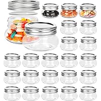 4 oz Mason Jars, 24 Pack 120ml Glass Canning Jars with Regular Mouth Lids, Glass Jars Storage Containers for Overnight Oats,
