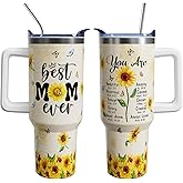 bchiijds Mothers Day Birthday Gifts for Mom from Daughter Son, 40 oz Best Mom Ever Mother's Day Cup Tumbler with Handle Lid and Straw, Mama Gifts for Moms