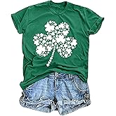 PICKID St Patricks Day Shirt Women Lucky Shamrock Graphic T Shirt St Paddy Day Tee Green Clover Irish Casual Tops