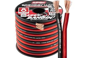 Install Link 8 AWG Gauge Speaker Wire Cable (25 Feet) Stereo, Car or Home Theater (CCA)