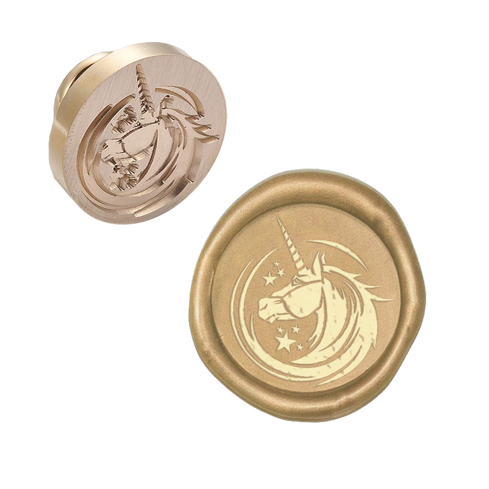 CRASPIRE Wax Seal Stamp Head Unicorn Removable Sealing Brass Stamp Head for Creative Gift Envelopes Invitations Cards Decoration