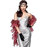 Geyoga Chandelle Boa Vintage Organza Boa 100g 6.5ft Flapper Accessories for Women Dancing Mardi Gras Party Decoration