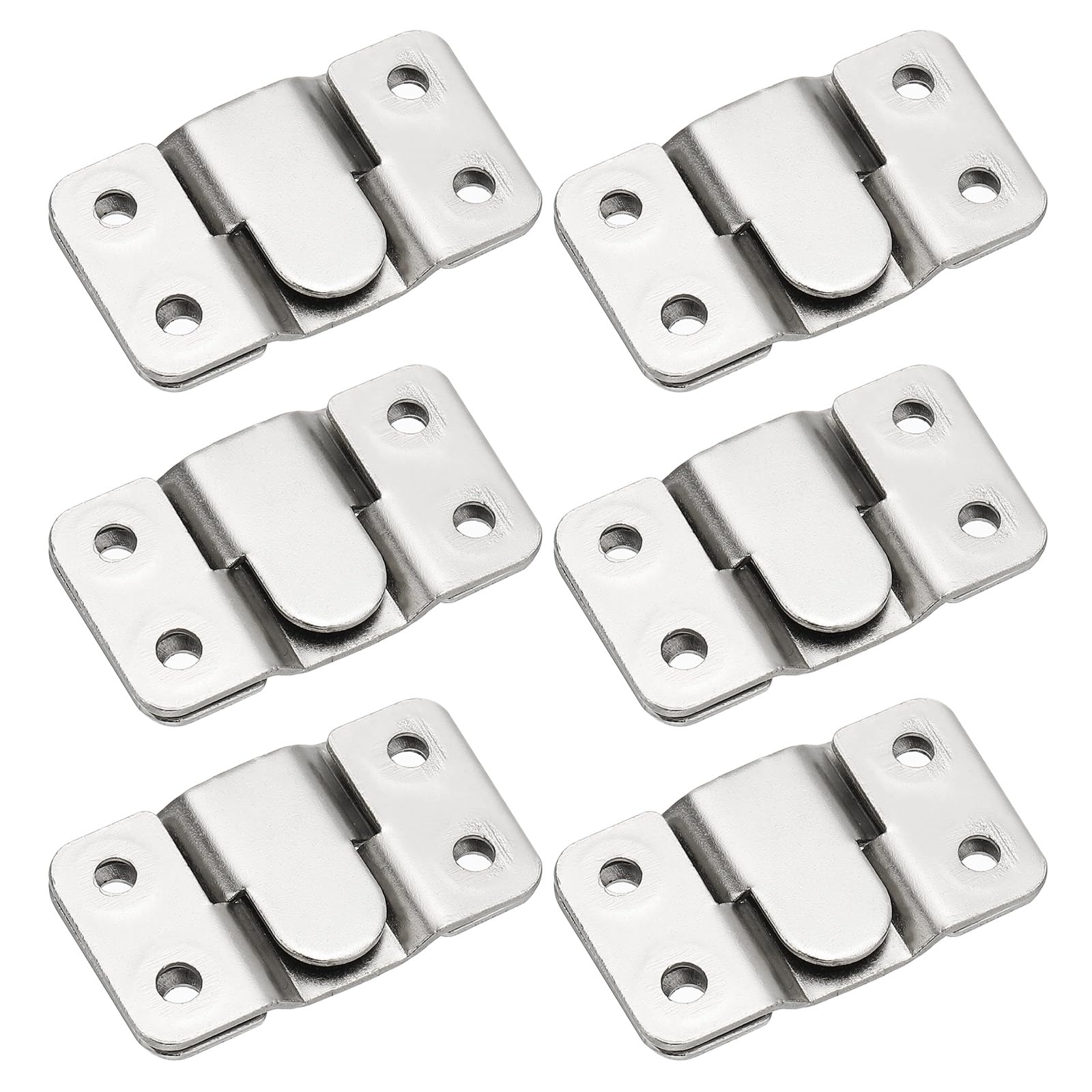 PATIKIL Flush Mount Bracket 53x30mm, 6 Pairs Interlocking Hanging Buckle Wall Mount Hanger Hook for Picture Frame, Art, Clock, Shelves, Mirrors, Silver Tone