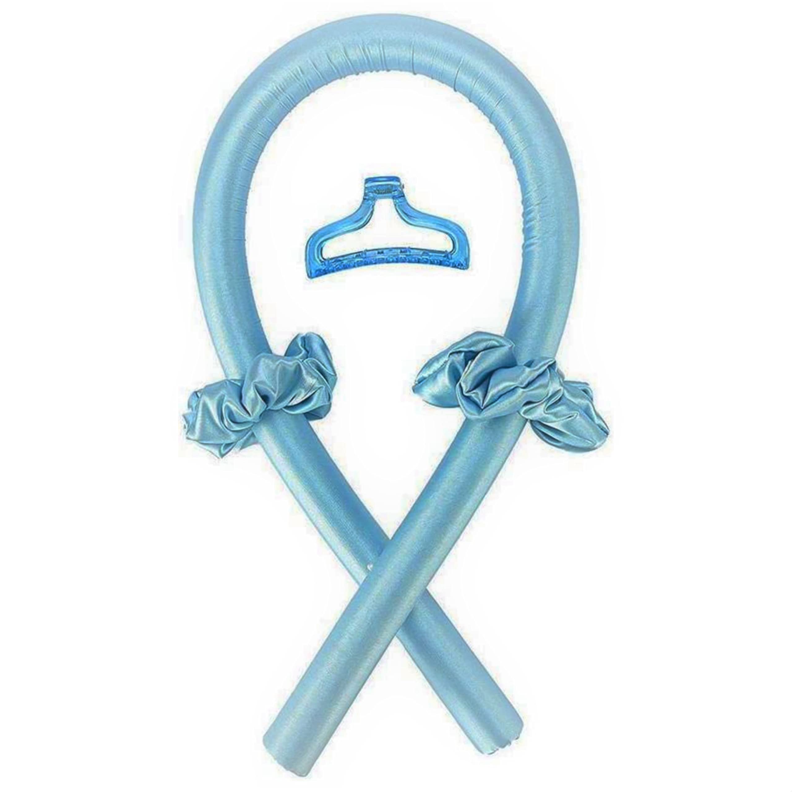 DOT Beauty Heatless Curlers Headband, No Heat Curlers Hair Rollers Curling Rod Headband. Soft And Comfortable Silk DIY Hair Styling Tools Kit (Blue)