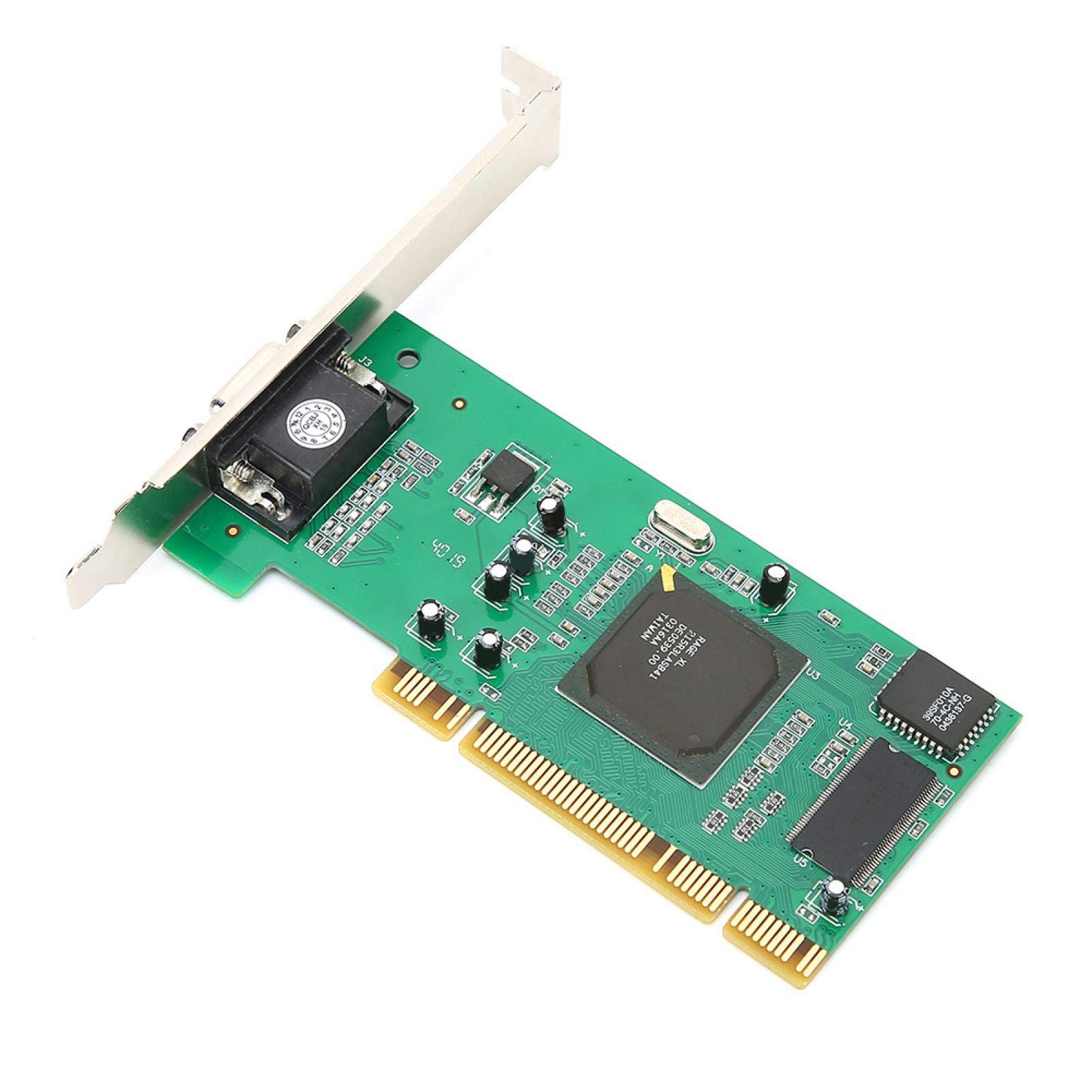 Graphics Card, Metal Computer VGA PCI 8MB 32Bit Desktop Computer Accessories MultiDisplay for ATI Rage XL