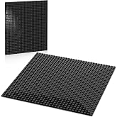 Pokiiulk Classic Baseplates Building Plates, 2 Pack 10" x 10" Building Bases Compatible with All Major Brands, Classic Basplates for Bricks (Black)