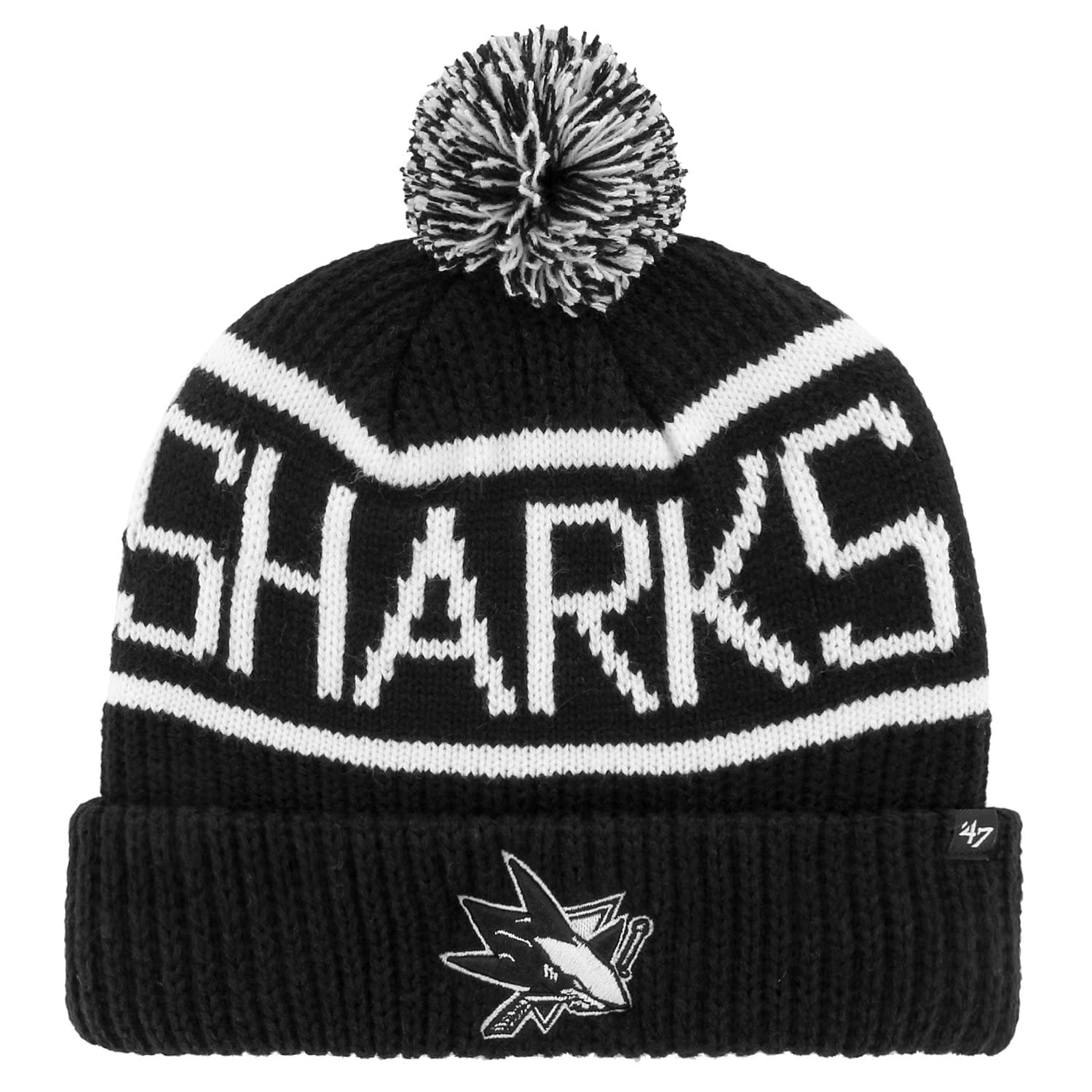 47 Brand Knit Beanie - Calgary San Jose Sharks Black