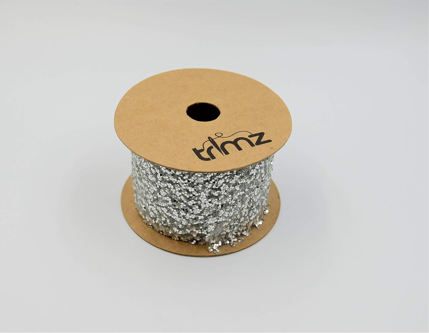 Trimz Glitter Crystal Spotted Organza Sheer Mesh Ribbon, Silver, 50mm x 5m, Trimz50GLIT5, Silver Glitter - Image 4