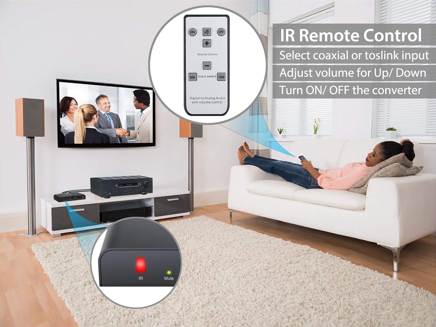 Prozor Dac Converter With Ir Remote 192khz Digital To Analog Audio