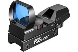 EZshoot Red Green Dot Gun Sight Scope Reflex Sight, 4 Adjustable Reticles Holographic Optic with 20mm Rail Mount