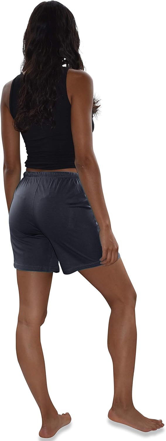 Sexy Basics Women's 3 Pack Cotton Sleep Pajama Shorts with Pockets & Drawstring at  Women’s Clothing store