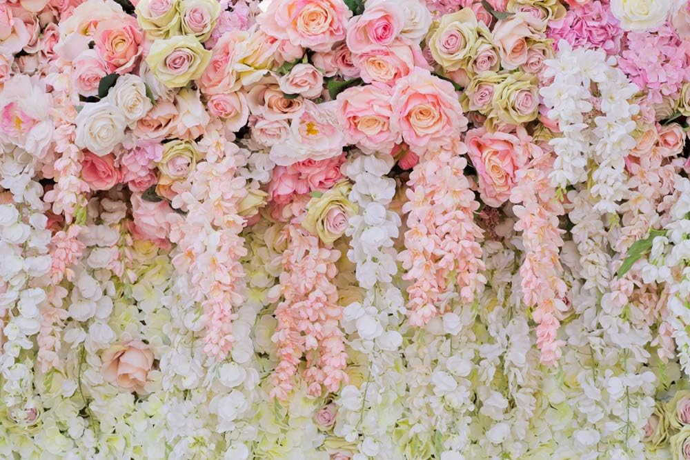 Amazon Com Huayi 7x5ft Pink Floral Curtain Backdrop Wedding