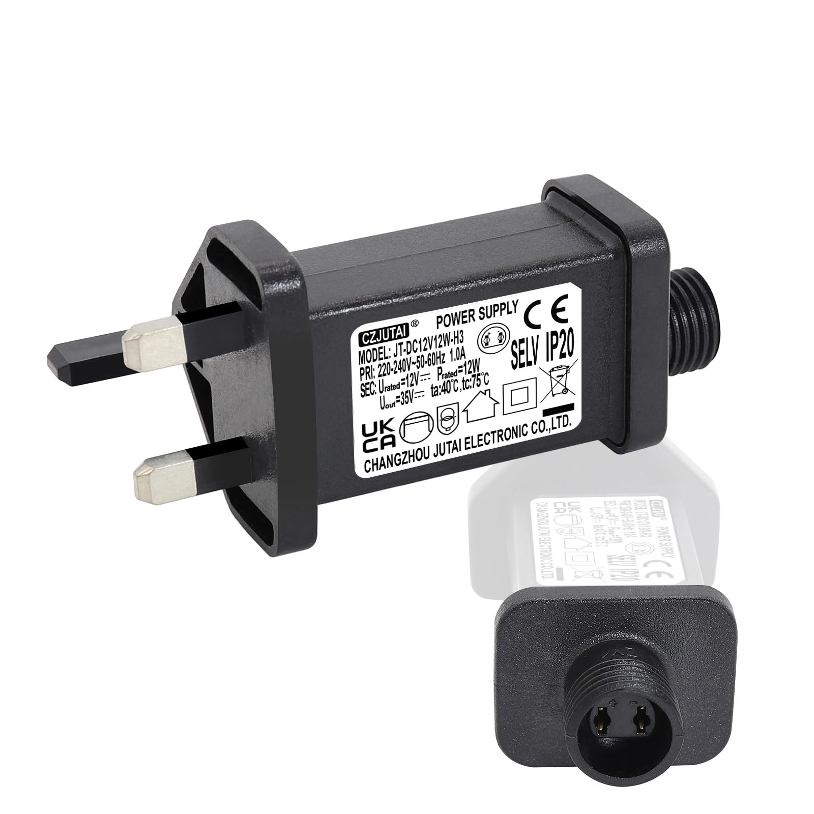 CubePlug 12V 12W String Lights Indoor-Outdoor Power Adapter for CZJUTAI JT-DC 12V 12W /9W /7.2W /6W /4.5W /3.6W-IP44 Christmas Lighting [U3T2]