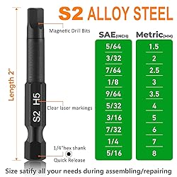 Hex Head Allen Wrench Drill Bit Set