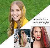 TSKDKIT 60 Pieces Coloured Synthetic Hair Extensions Feathers Micro Ring Kit view 3