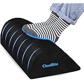 Foot Rest for Under Desk at Work,Office Desk Accessories with Soft Foam and Washable Removable Cover, Foot Stool for Office, Car, Home to Foot Support and Relax Ankles, Black