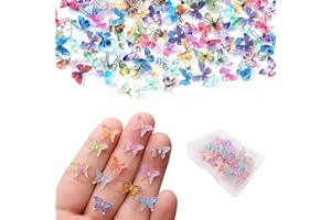 SNMZLC 100 PCS Micro Resin Butterflies,Crafts Miniature Tiny Butterflies Two Styles Mixed Mini Micro Landscaping Decoration US213