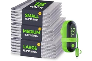 Vacbird Vacuum Bags for Travel with USB Electric Pump, 15 Pack Carry-on Size Compression Packing for Luggage and Suitcase, Space Saver Bags for Clothes and Clothing Travel