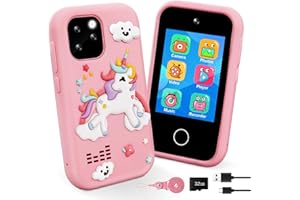 GKTZ Kids Smart Phone Toys - Dual Camera Cell Phone for Kids, Unicorn Toys for Girls Age 4-6, Toddler Play Phone for 3 4 6 7 8 Years Old Girl Birthday Gifts Ideas