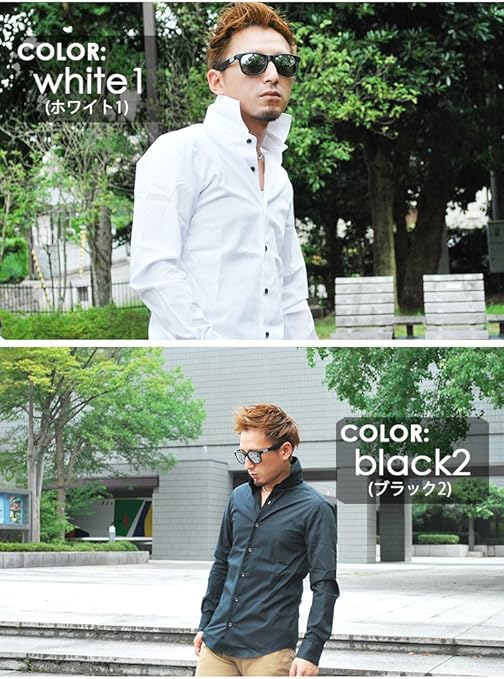 Amazon ロハス Lohas日本製ブロードワイドカラーシャツ メンズ トップス シャツ ドレスシャツ カジュアル 日本製 L Navy3 ネイビー3 シャツ 通販