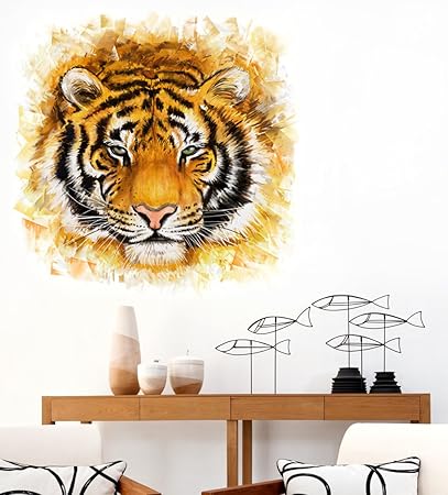 Luke and Lilly Tiger Animal Wall Sticker(PVC Vinyl,50 cm x 50 cm)