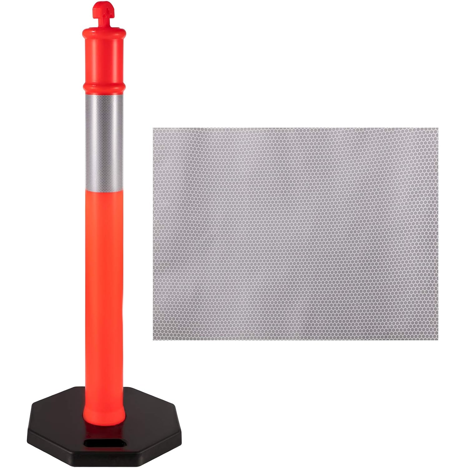 VEVOR Traffic Delineator Posts 44 Inch Height Channelizer Cones Orange