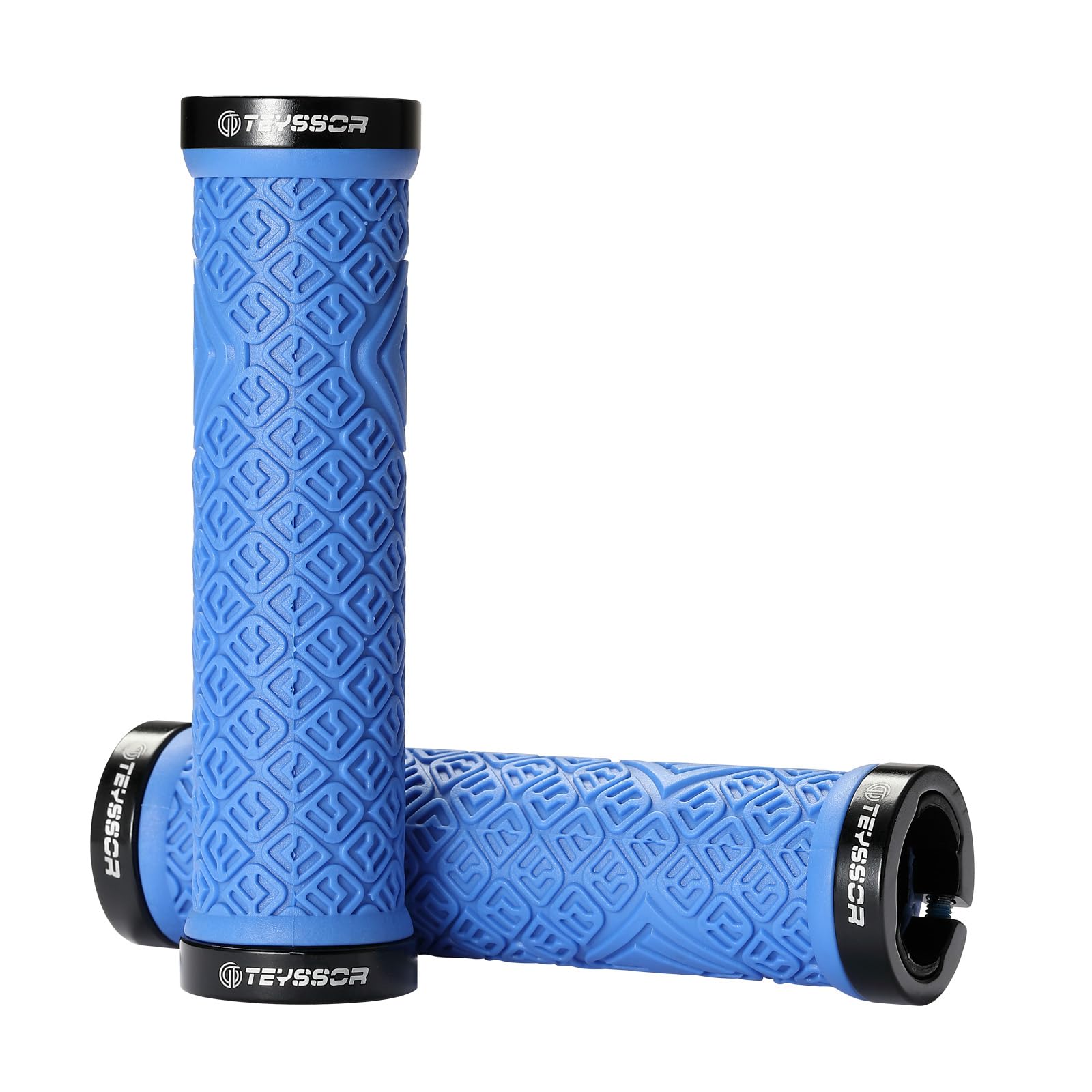 Teyssor Bike Grips, Mountain Bike Handlebar Grips with Aluminum Double Lock for MTB BMX Bicycle
