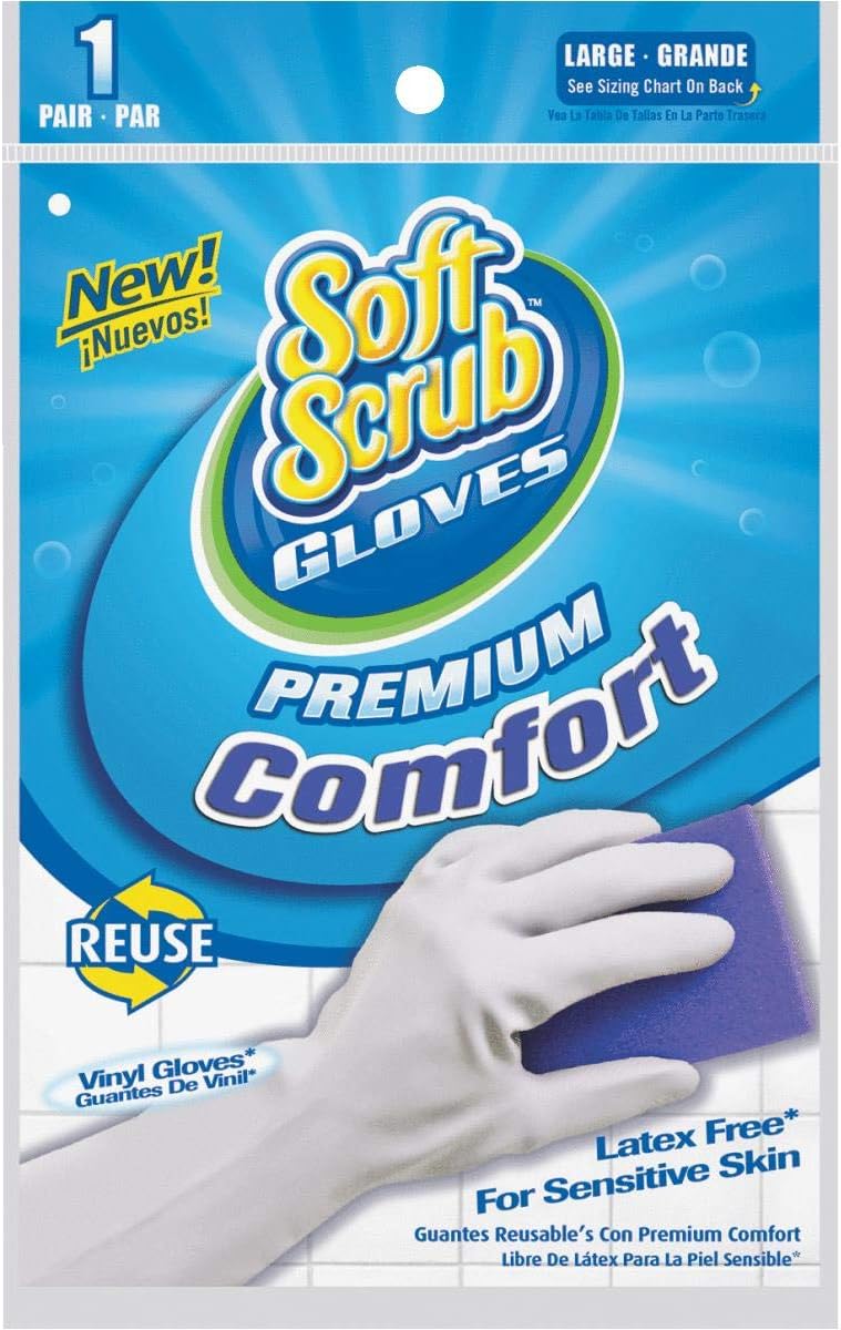 Soft Scrub 1261326 Premium Comfort Household Gloves, Large Amazon.ca