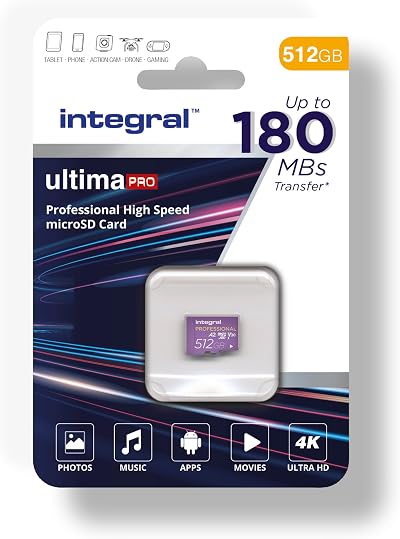 Integral 512GB Micro SD Card UHS-I U3 V30 A2 180MB/s Read 150MB/s Write