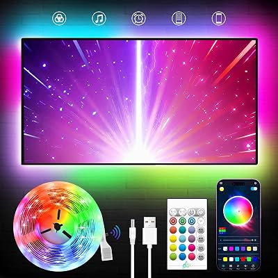 KANTUTOE TV LED Backlight 23ft RGB Remote Bluetooth Music Sync 70-100 inch