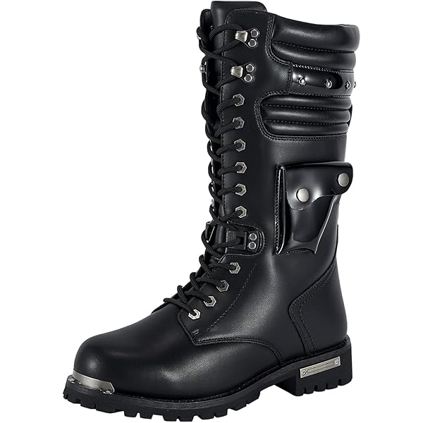 Amazon.com: New Rock Men's 727-S1 Metallic Black Leather Spikes