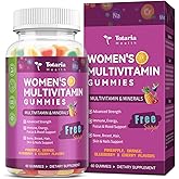 Totaria Sugar Free Multivitamin Gummies for Women 14+ w/Iron, Inositol, Folate, Biotin, Womens Daily Multivitamin Gummy w/Vitamin A, C, B, D3, K2, for Hair, Skin, Energy, Immune, Mixed Flavors