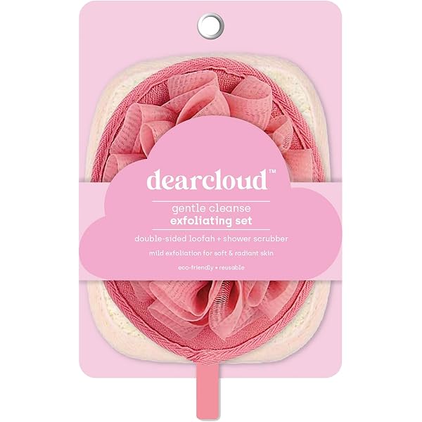 Gentle Cleanse Exfoliating Set - Double-Sided Loofah & Shower Scrubber...