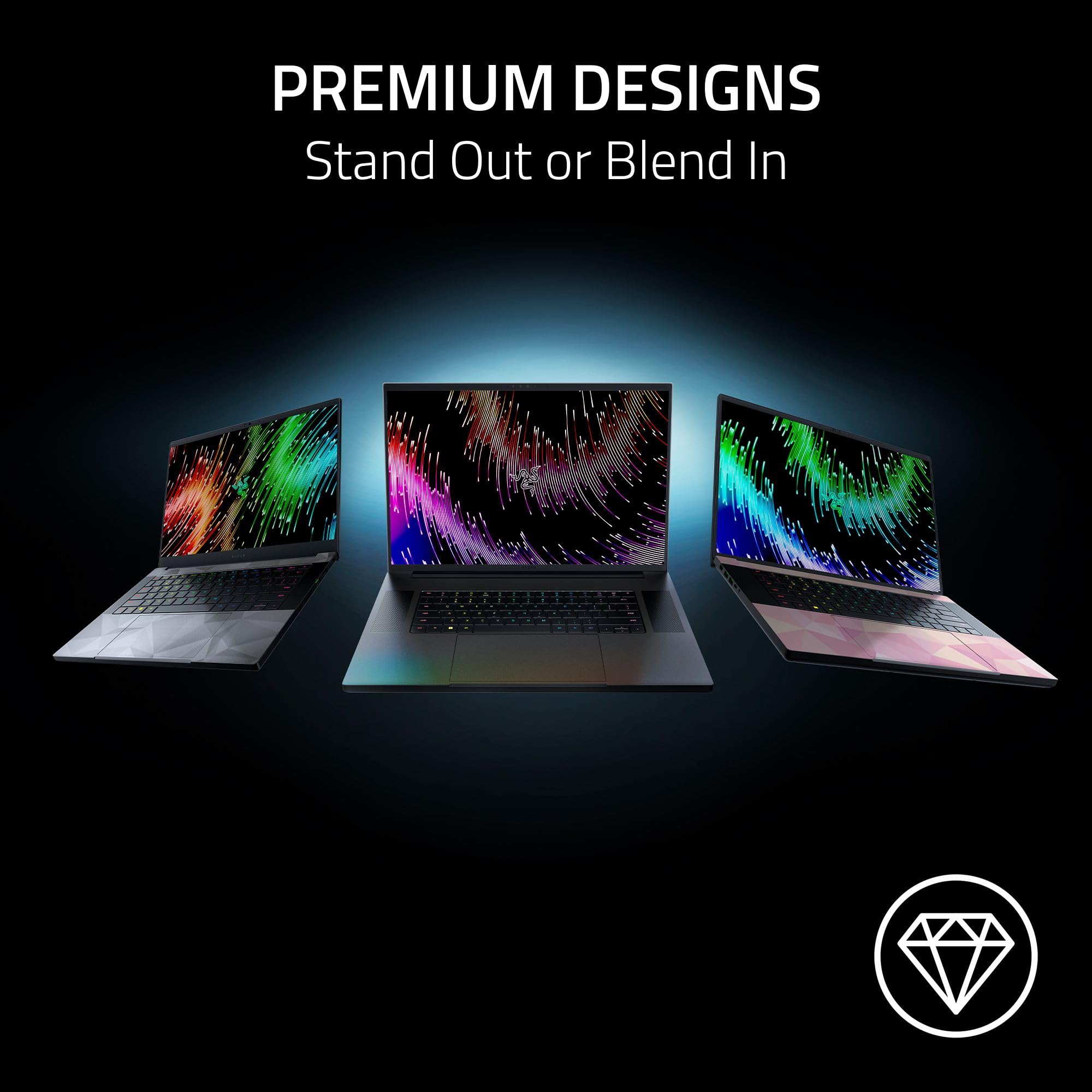 Razer Skin Vinyl Laptop Wrap: Blade 14 - Full Wrap - Premium 3M Cast Vinyl - Scratch Resistant - Unique Designs & Finishes - Easy Application - 3D Honeycomb - Black