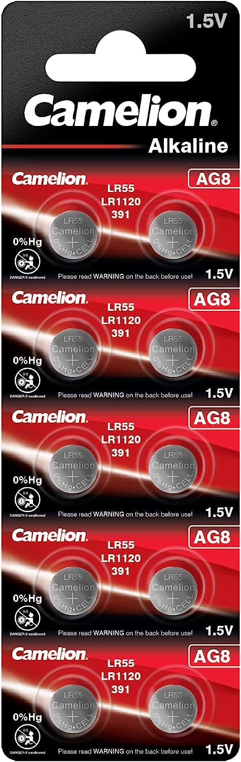 Camelion 12051008 AG 8 LR55 Battery - Multicolour (Pack of 10)