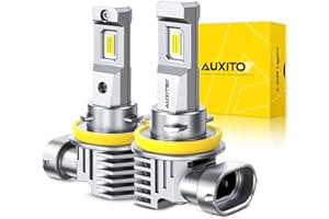 AUXITO H11 LED Bulb H8 Bulbs, 900% Brighter H8 H9 Light Bulbs, Plug N Play, Long Lifespan, No Flicker, 99% Compatibility, 2PCS