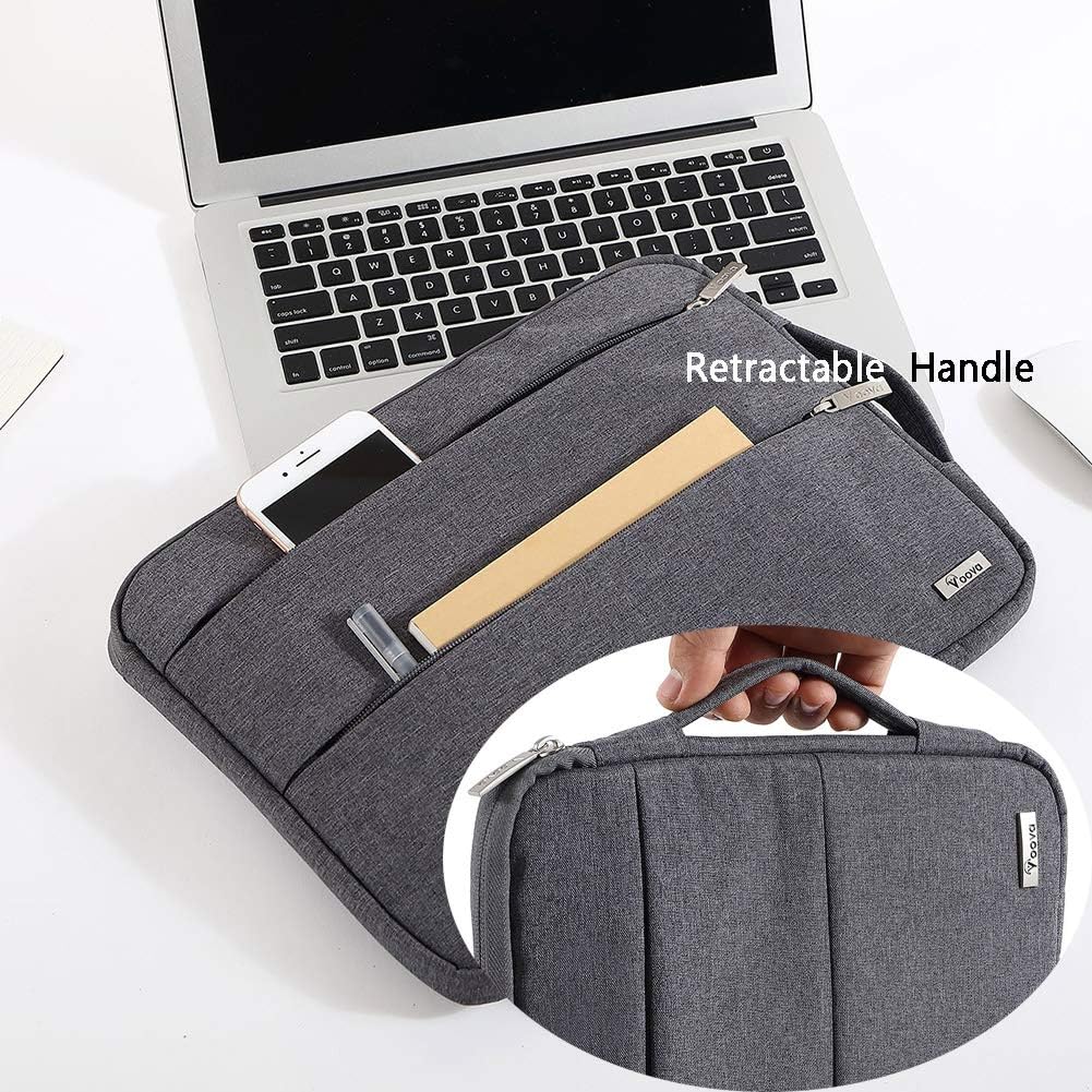 V Voova 13 13.3 Inch Laptop Sleeve Carrying Case Compatible with 13" 2018-2021 MacBook Air/MacBook Pro M1,Surface Book 2 13.5",HP Envy 13 Chromebook Protective Slim Notebook Bags with Handle,Grey: Electronics
