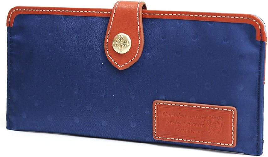 Amazon フレームワーク ボヤージュ ドット柄 薄型 長財布 ネイビー 60 財布