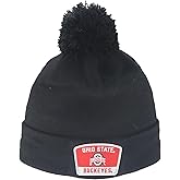 Ohio State Buckeyes NCAA Officially Licensed Pom Beanie Patch Switchback Black