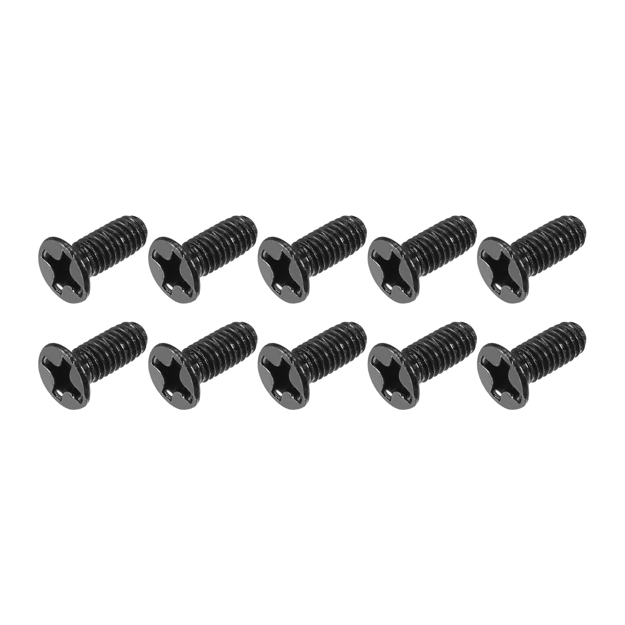 METALLIXITY Phillips Flat Head Screws (M3 x 8mm) 500Pcs, Carbon Steel Machine Screws - for Glasses Watch and Other Small Electronics, Black