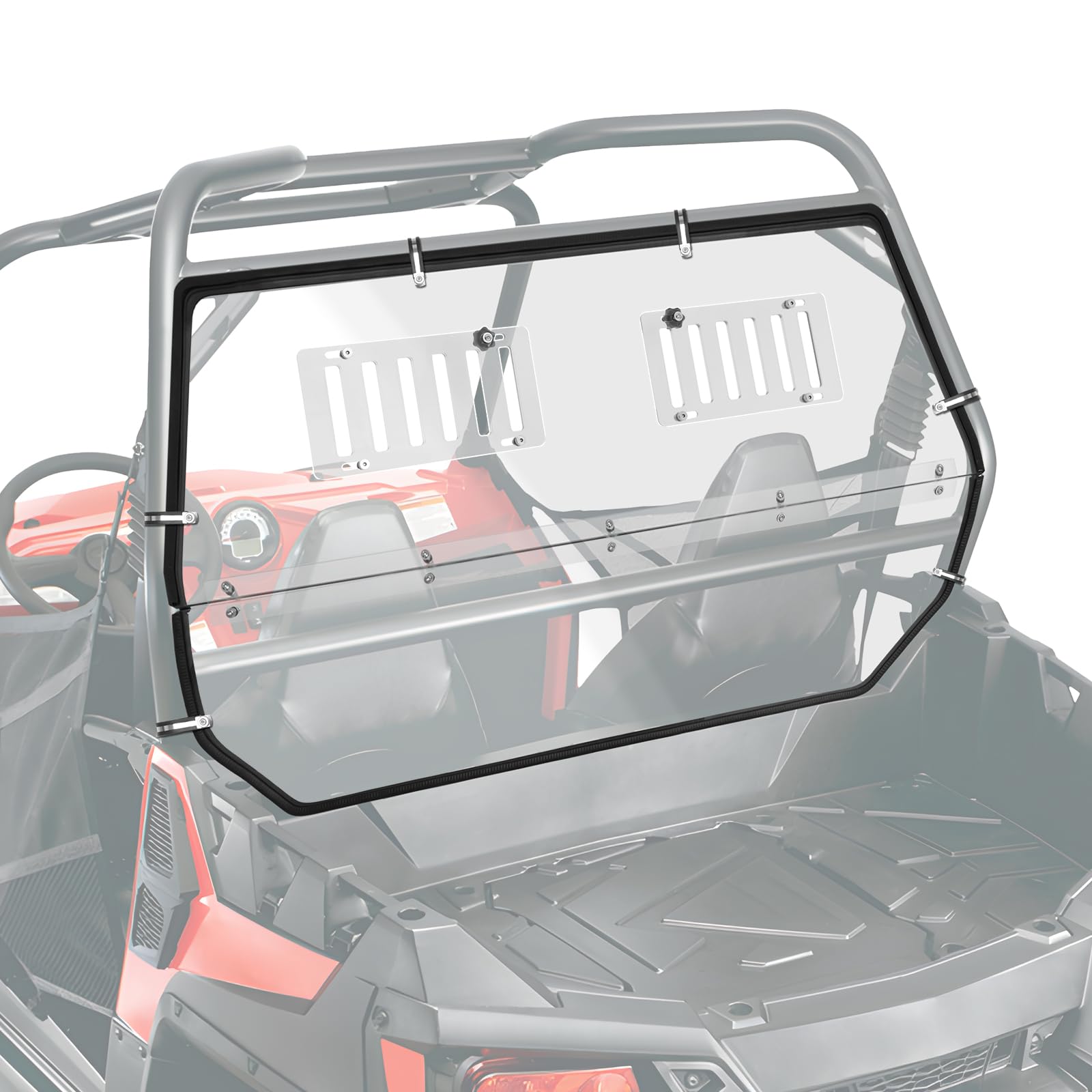 StarknightMT RZR 800 570 Rear Windshield, UTV Slide-Vent Windshield ...