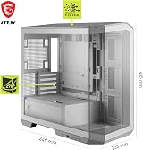 MSI MAG PANO M100L PZ WHITE Micro-ATX PC Case with USB-C 20Gbps GPU Stand view 3