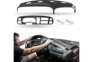 DashSkin American Made (NOT Made in China!) Molded Dash & Bezel Cover Cap Kit Compatible with 1999 2000 2001 Dodge Ram 1500 (99-02 Ram 2500/3500) in Universal Black