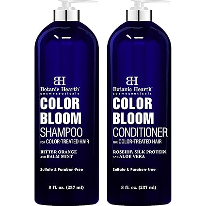 BOTANIC HEARTH Shampoo and Conditioner for Color Treated Hair - with Special Blend of Conditioning, Smoothing and Color Enhancing Ingredients - Paraben and Sulfate Free Set - 8 fl oz x 2 best shampoo for color-treated hair BOTANIC HEARTH Shampoo and Conditioner for Color Treated Hair - with Special Blend of Conditioning, Smoothing and Color Enhancing Ingredients - Paraben and Sulfate Free Set - 8 fl oz x 2 best shampoo for color-treated hair