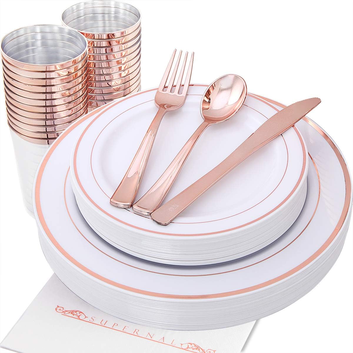 Supernal Set of 175pcs Rose Gold Plates 